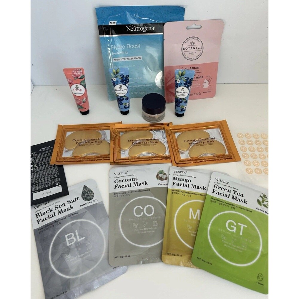 Bundle of Brand New Skincare Green Tea Golden Eye Face Masks Lotion